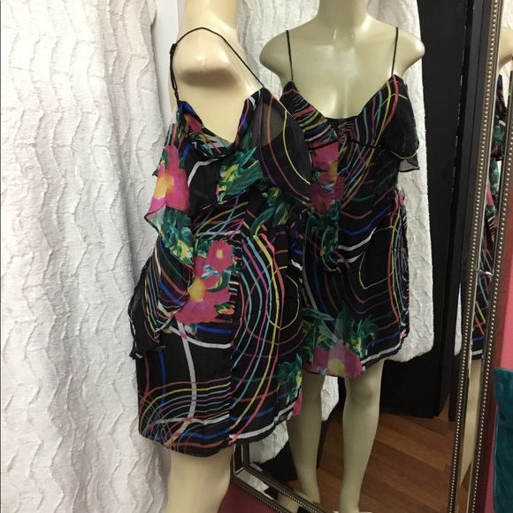 Ark & Co 100% SILK Cold Shoulder Dress - Picture 2 of 4